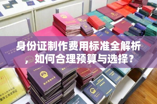 曲周身份证制作费用标准全解析，如何合理预算与选择？